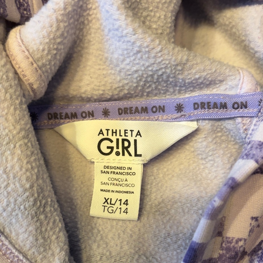 Athleta Girl Lavender and White Hoodie - Picture 2 of 8